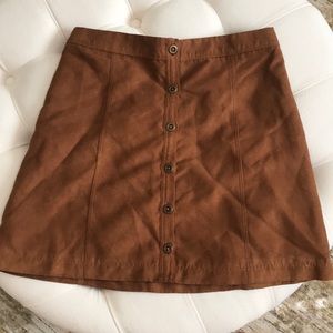 Great Hollister Faux Suede Mini button down rust brown skirt. Like NEW condition